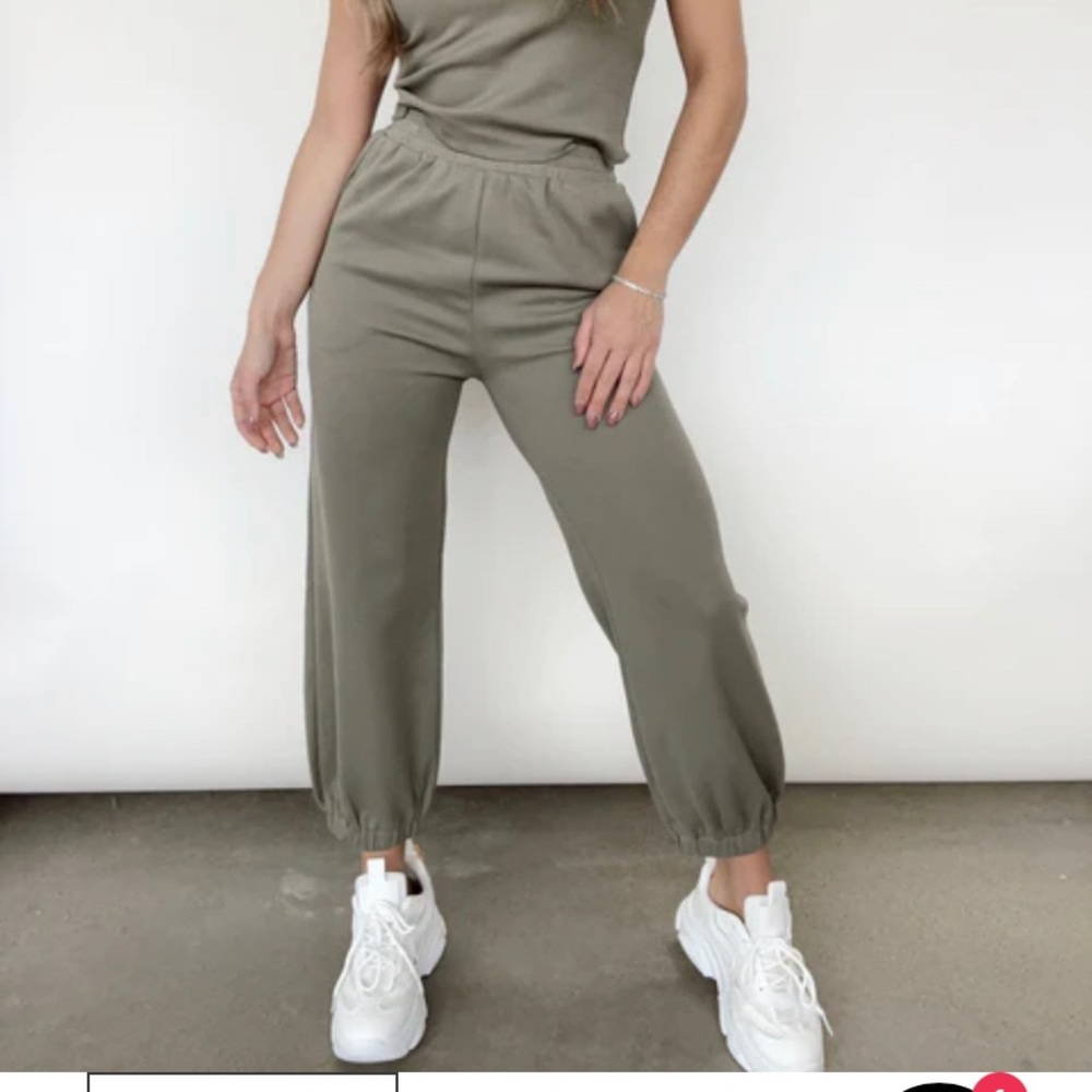 Charcoal colored baggy joggers